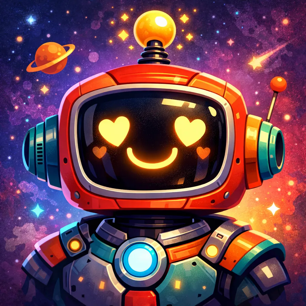 A vibrant abstract geometric avatar with bold colors and a dynamic composition creating a friendly and expressive profile ima
